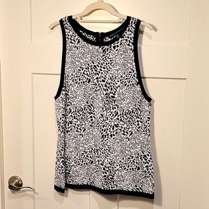 White House Black Market Animal Print Knit Tank Leopard Size XL